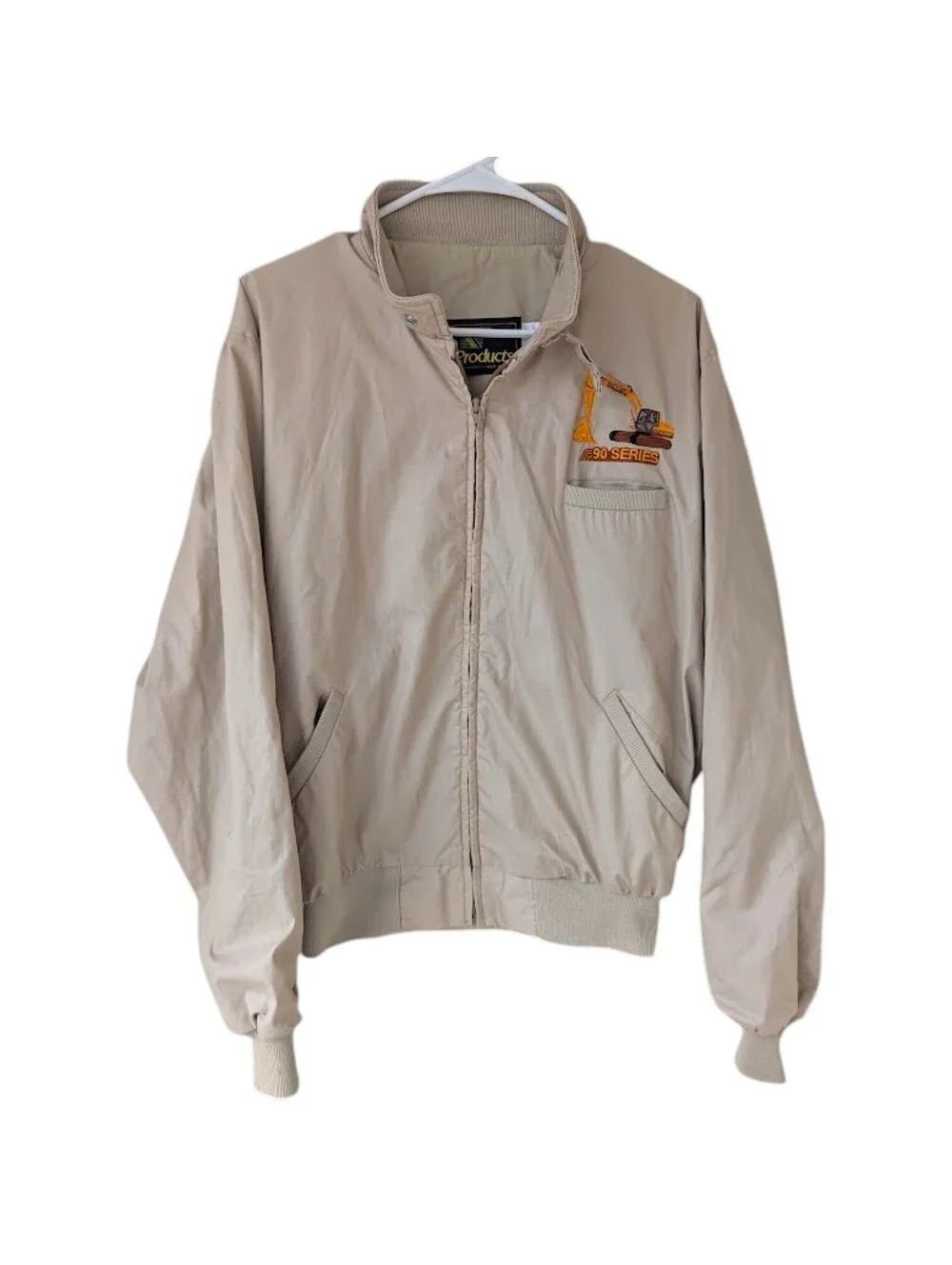 Vintage 90s CASE 90 Series Excavator Bomber Jacket Mens Large USA Made Workwear